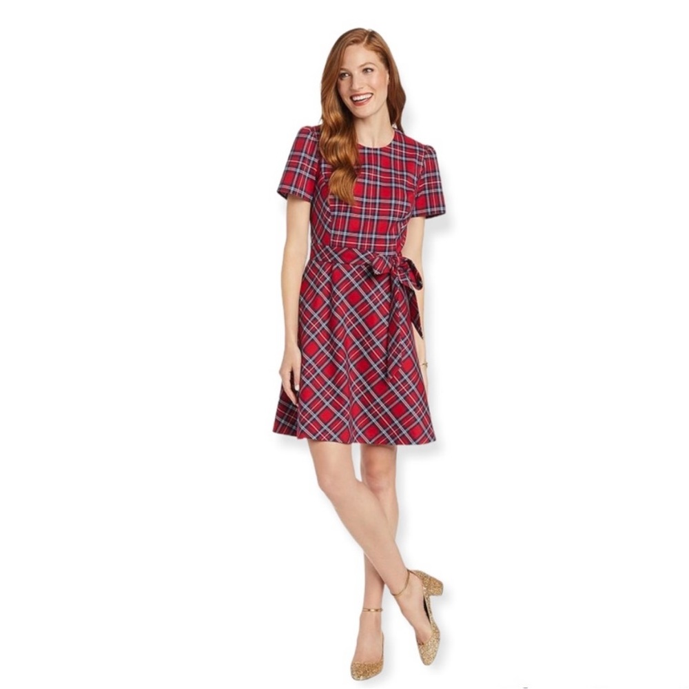 Draper James Short Sleeve Bow Waist Love Circle Dress - 6